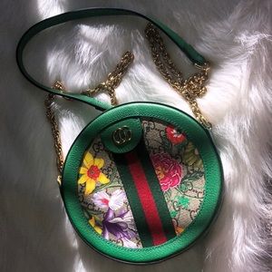 Limited Edition Ophidia GG Flora Mini Round Shoulder Bag